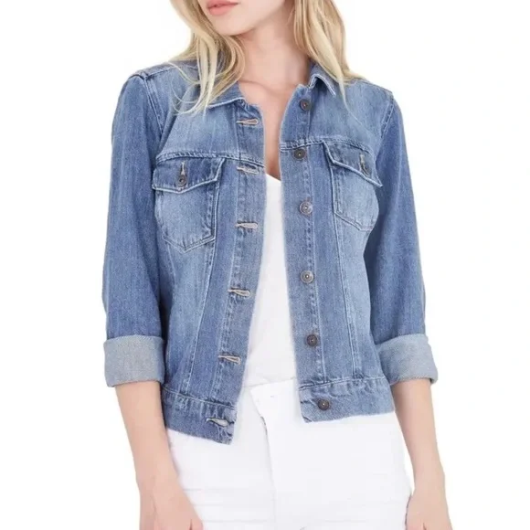 Paige Aveline Classic Denim Jacket Size large - Picture 1 of 6